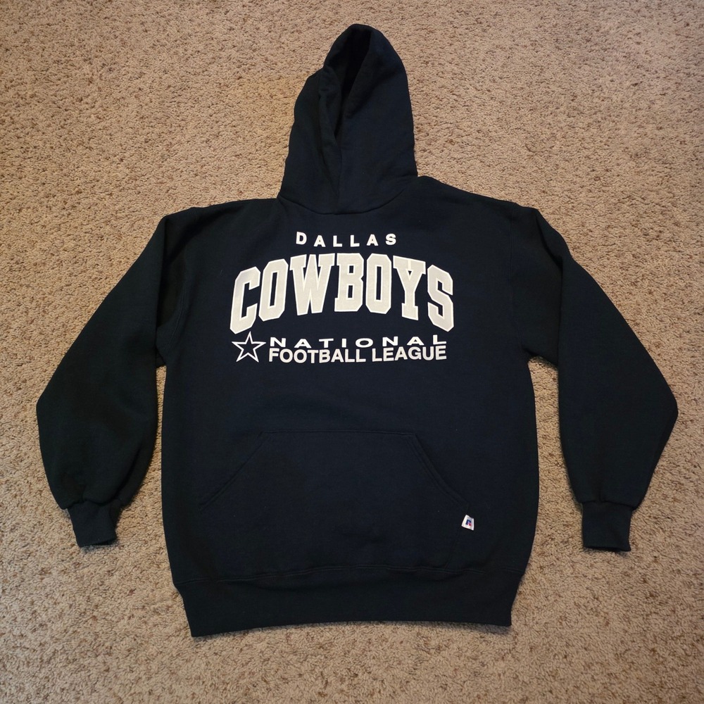Vintage Dallas Cowboys Hoodie Russell Athletic Navy Blue Made in USA Large